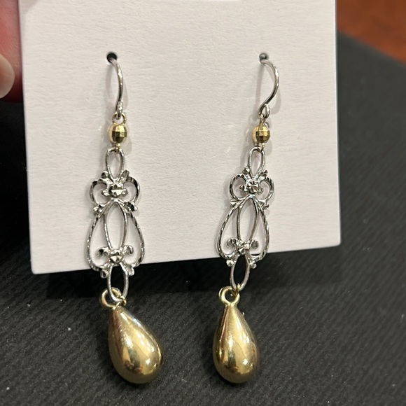 Michael Anthony 10K Gold & 925 Silver Dangle Earrings. - Picture 4 of 14